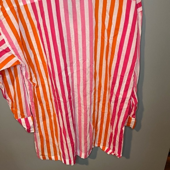 Beach Riot Pink and Orange Striped Button Down Shirt - Picture 9 of 11